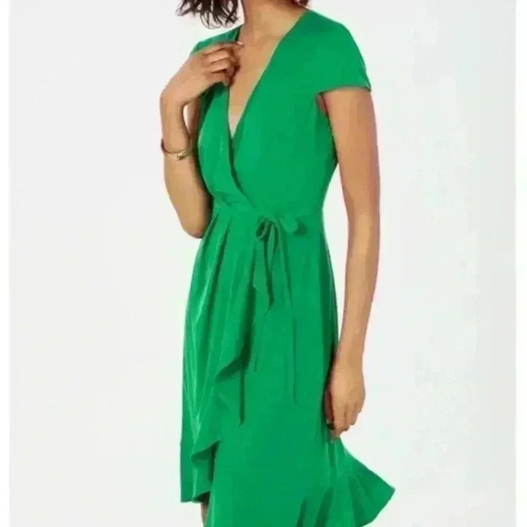 Jessica Howard Faux Wrap Dress Green Women’s Size 12 Flounce Ruffle NWT - Picture 12 of 12